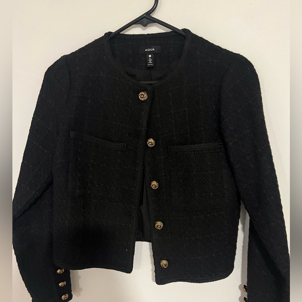 Aqua black lady jacket